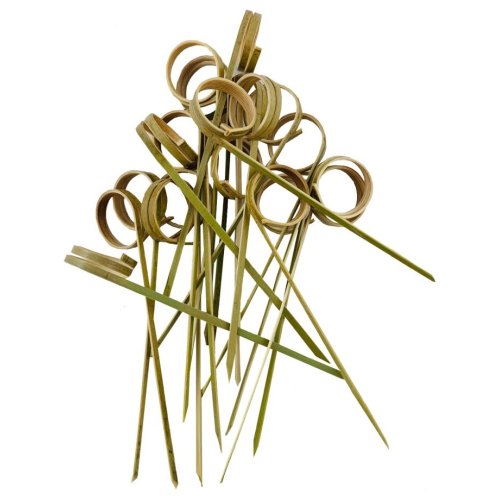 250x Skewers Picks Ring Natural 10cm Bamboo Fruit Food