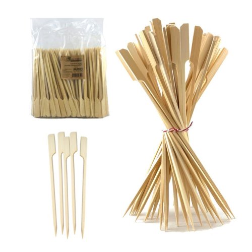 250x Skewers Picks Paddle Natural 24cm Bamboo Fruit Food 3mm