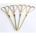 100x Skewers Heart Picks Natural 100mm Fruit Food Bamboo 12cm thumbnail 1