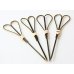 100x Skewers Heart Picks Black 100mm Fruit Food Bamboo 10cm thumbnail 1