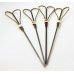 100x Skewers Heart Picks Black 100mm Fruit Food Bamboo 15cm thumbnail 1