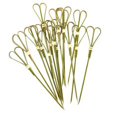 100x Skewers Picks Heart Natural 15cm Bamboo Fruit Food