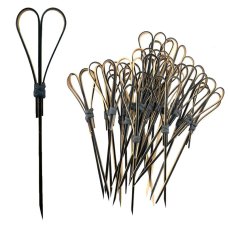 100x Skewers Picks Heart Black 12cm Bamboo Fruit Food