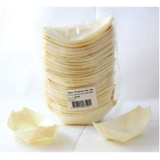 250x Wooden Boats Food Bowls Biodegradable 9cm x 5.7cm