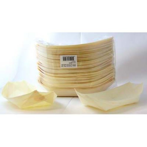 250x Wooden Boats Food Bowls Biodegradable 16.5cm x 8.8cm