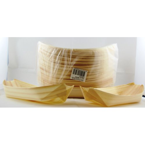 250x Wooden Boats Food Bowls Biodegradable 22cm x 10.3cm