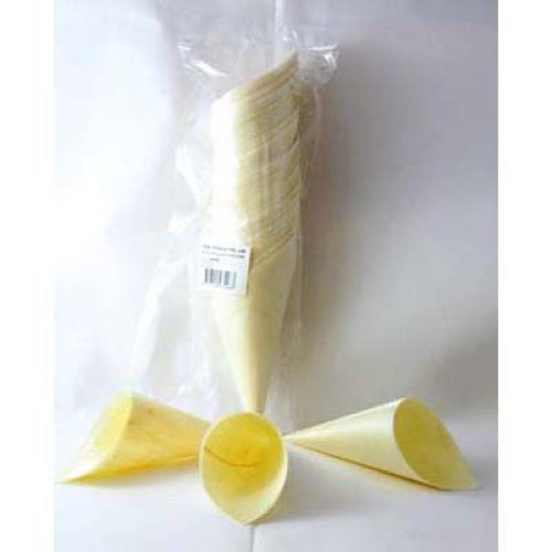250x Wooden Cones 12.5cm Chips Fast Food Containers Biodegradable 12.5cm x 4.5cm