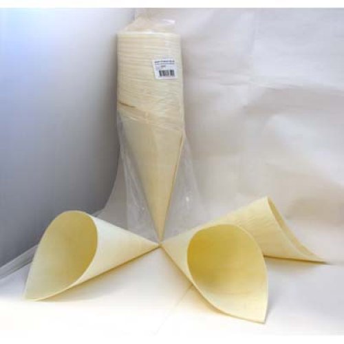 250x Wooden Cones 23cm Chips Fast Food Containers Biodegradable 23cm x 9cm