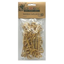 500x Skewers Curly Picks 6cm Pick Fruit Food Bamboo