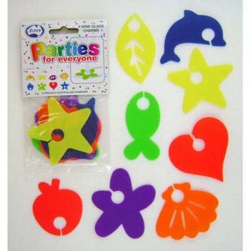 Wine Charms 8 Asstd Shapes Pack 8
