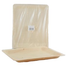 25x Wooden Platter Plates Rectangle 26.5cm x 21.5cm x 2cm