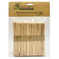 Wooden Coffee Stirs 10mm x 11cm / Pop Sticks Pack 150