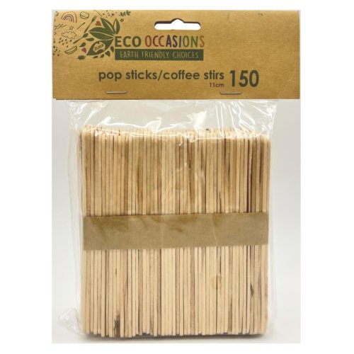 Wooden Coffee Stirs 10mm x 11cm / Pop Sticks Pack 150