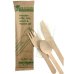 500x Cutlery Set Wooden Knife Fork Spoon & Napkin Biodegradable Bulk Disposable thumbnail 2