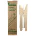 500x Cutlery Set Wooden Knife Fork & Napkin Biodegradable Bulk Disposable thumbnail 2