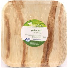 100x Palm Leaf Plates Square Compostable Biodegradable 20cm (8inch)