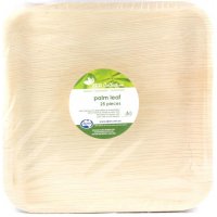 100x Palm Leaf Plates Square Compostable Biodegradable 25cm (10inch)