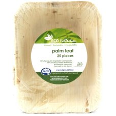 100x Palm Leaf Plates Rectangle Compostable Biodegradable 17.5cm x 13cm