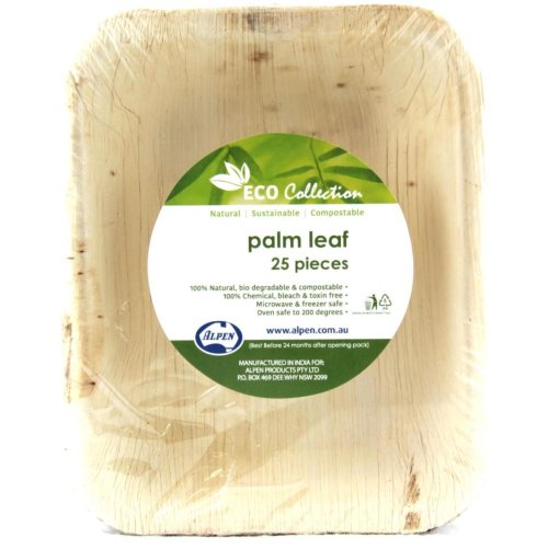 100x Palm Leaf Plates Rectangle Compostable Biodegradable 17.5cm x 13cm