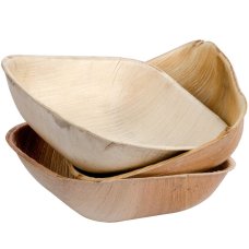 100x Palm Leaf Bowls Square Compostable Biodegradable 13cm (5inch)