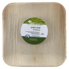100x Palm Leaf Plates Square Compostable Biodegradable 20cm (8inch)