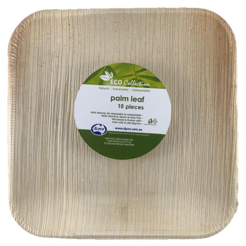 100x Palm Leaf Plates Square Compostable Biodegradable 20cm (8inch)