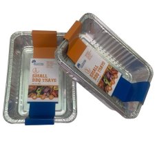 60x Foil Trays Container Small BBQ Roasting Oven Drip 22cm x 15.7cm x 4.8cm