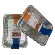 60x Foil Trays Container Large BBQ Roasting Oven Drip 36.7cm x 27.3cm x 7.1cm