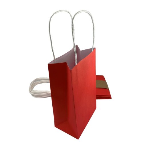 40 Party Bag Paper 215x130x80mm Red
