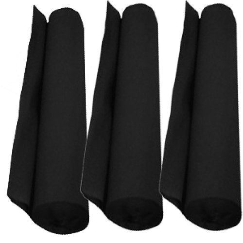 3x Black Crepe Paper Logs Banner 1m wide x 20m long 