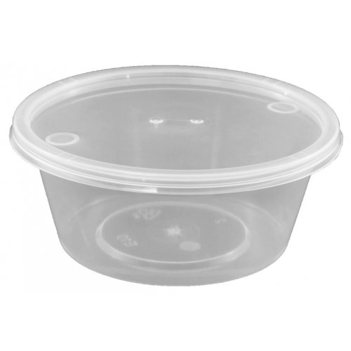 Round Disposable Food Container 280ml PP Clear Ctn 1000