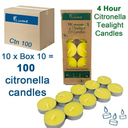 Tealight Candles Citronella Retail Box 10 Inner 10