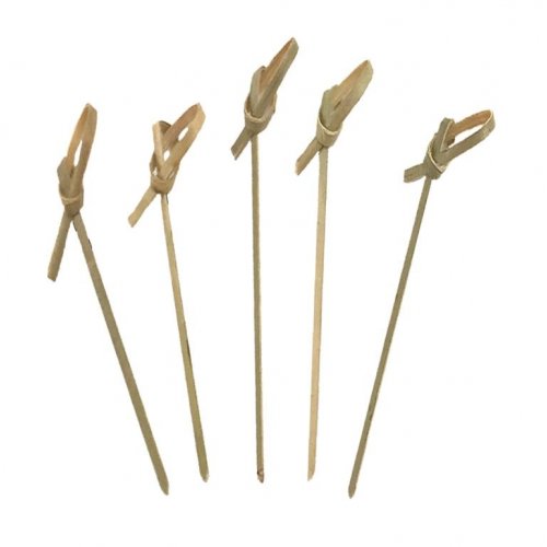 Bamboo Curly Pick Skewer 10cm Natural Pack 250